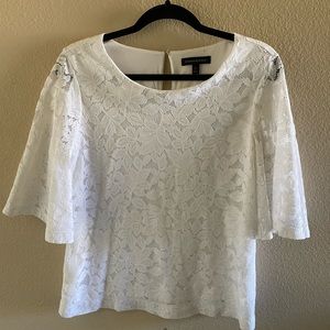 Banana Republic Ivory Floral Lace Blouse
